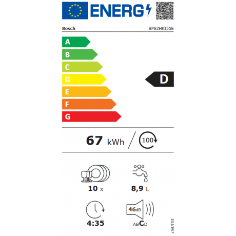 BOSCH SPS2HKI55E Ελεύθερο Πλυντήριο Πιάτων για 10 Σερβίτσια 45cm με Wi-Fi Inox BOSCH SPS2HKI55E Ελεύθερο Πλυντήριο Πιάτων για 10 Σερβίτσια 45cm με Wi-Fi Inox